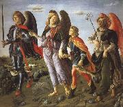 Francesco Botticini Tobias and the Tree Archangels oil on canvas
